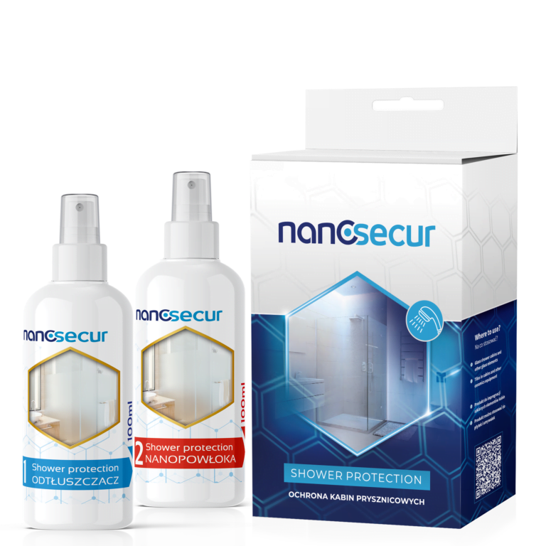 Impregnat do kabin prysznicowych NANOSECUR przykładowy produkt marki Nanosecur