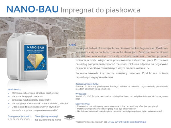 Zestaw do Piaskowca - czyszczenie SPECIALCHEM + impregnat NANO-BAU - obrazek 2