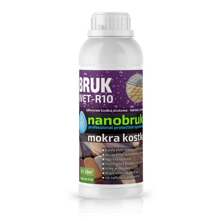 Nanobruk WET-R10 "mokra kostka" do impregnacji kostki brukowej przykładowy produkt marki Nanobruk