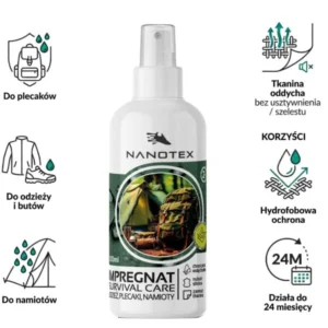 NANOTEX SURVIVAL CARE preparat do plecaków namiotów ubrań
